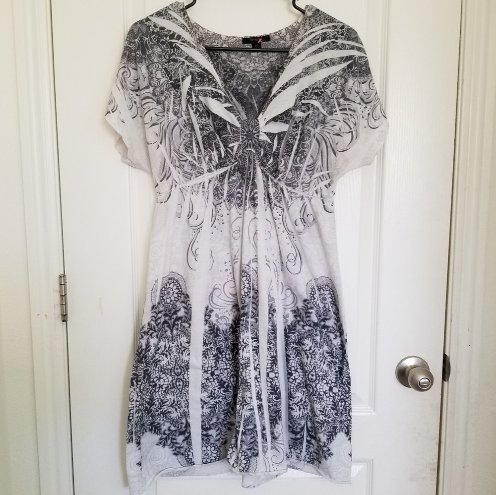 White and grey summer dress